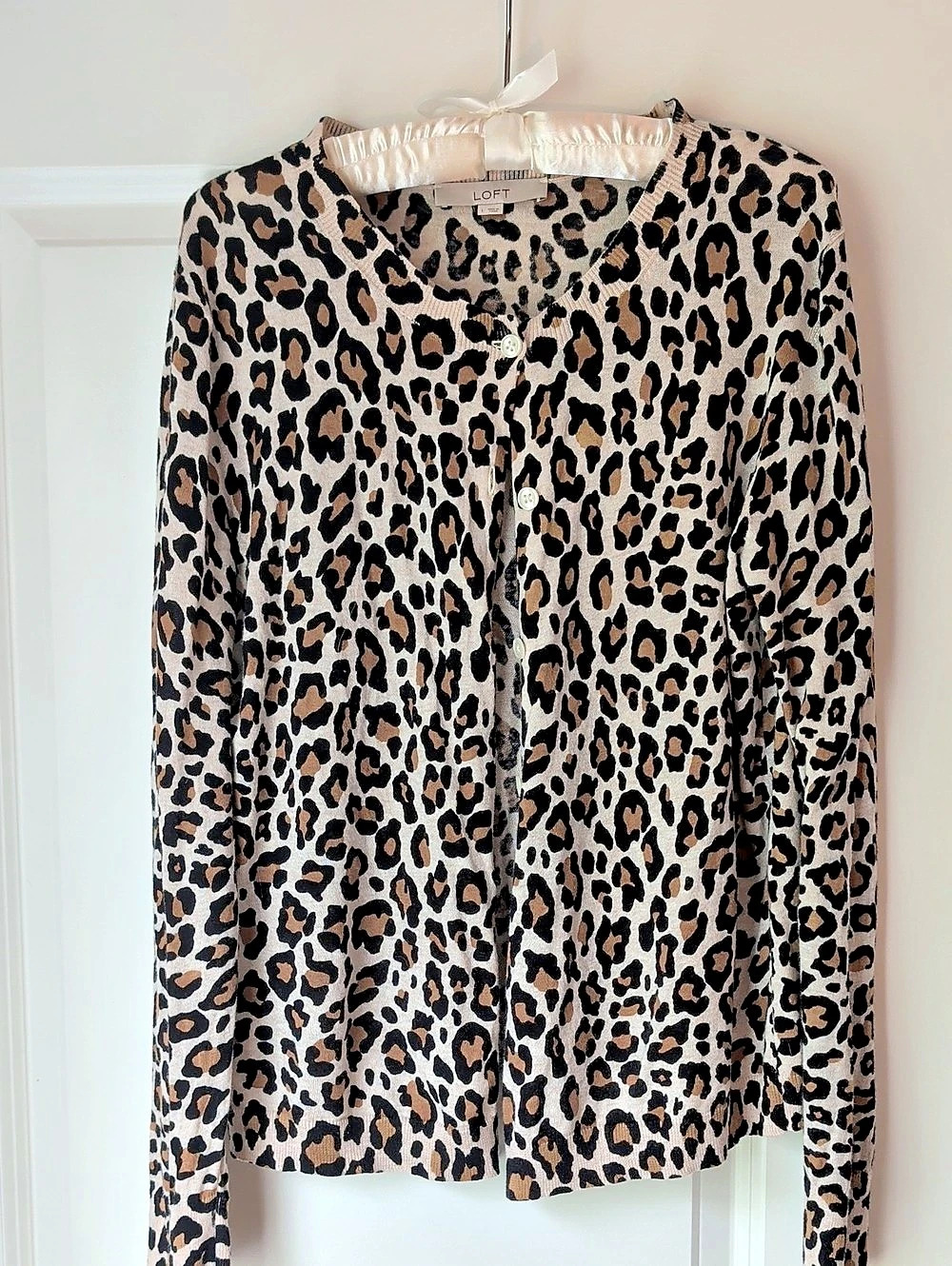 LOFT Leopard Print Button Down Caridgan